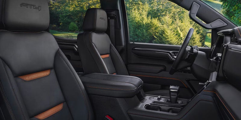 2026 GMC Sierra 1500 interior showing premium seating and driver-focused cabin design.
